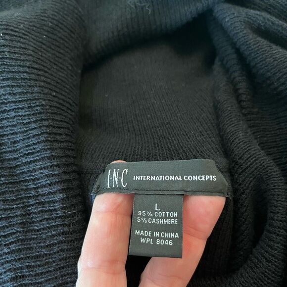 INC International Concepts Cowl Neck Sweater Black Size L - Picture 4 of 9
